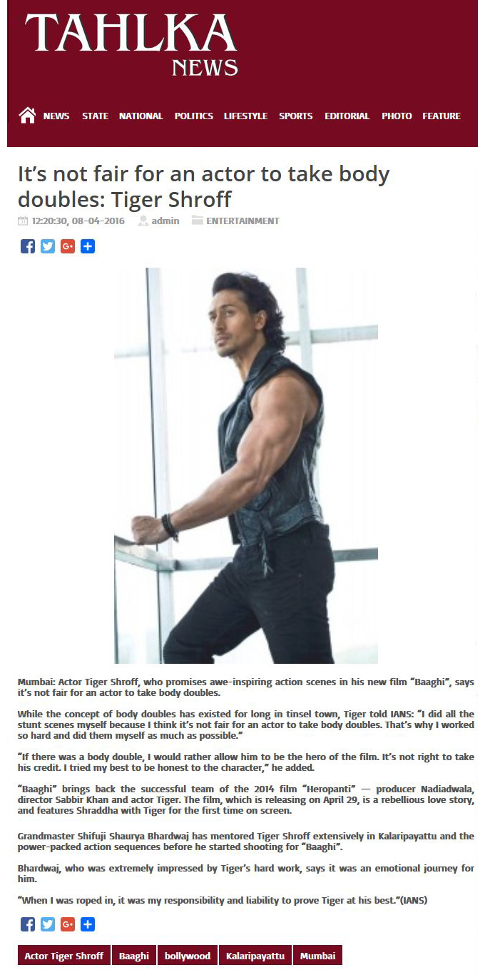 It’s not fair for an actor to take body doubles: Tiger Shroff